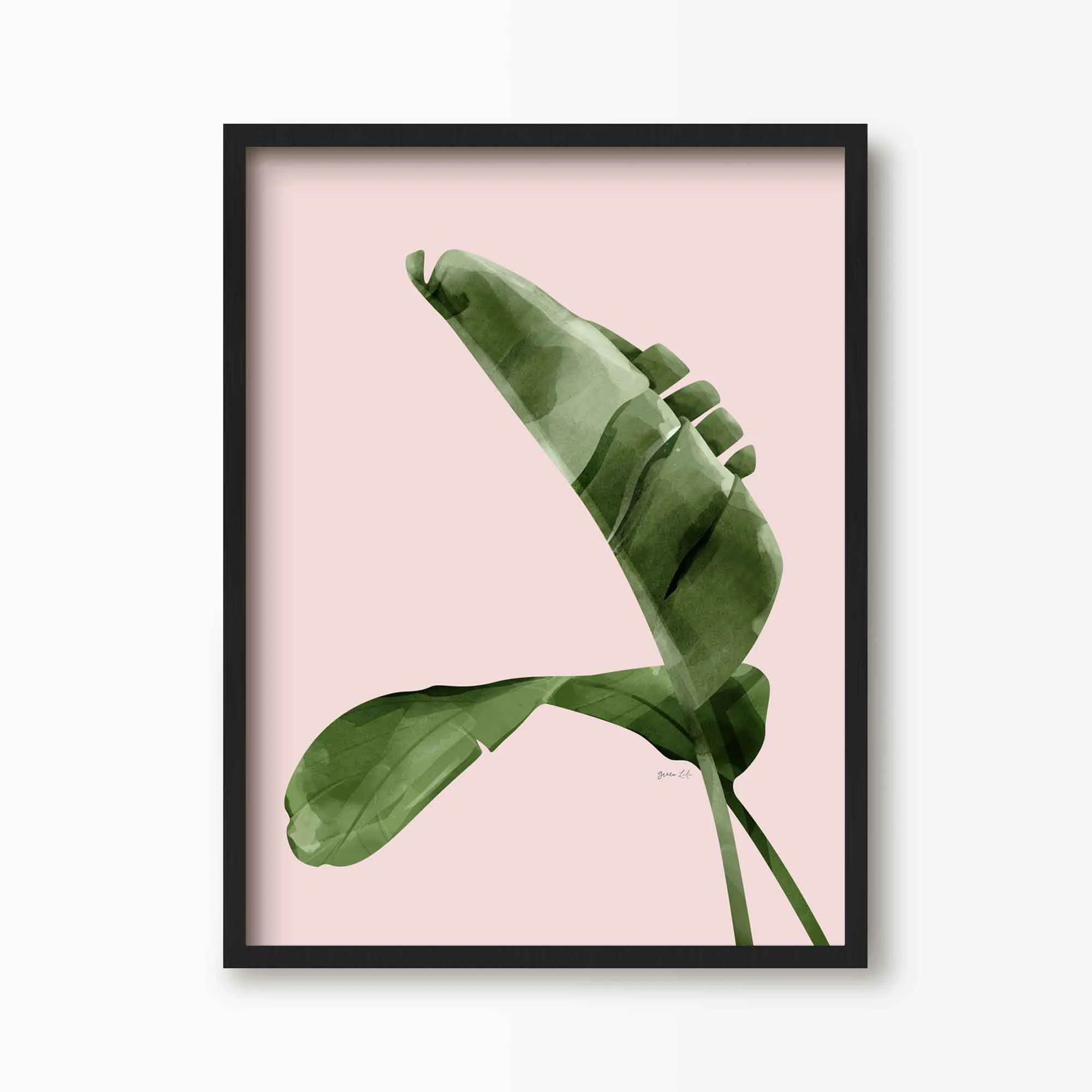 Pink Banana Leaves Print