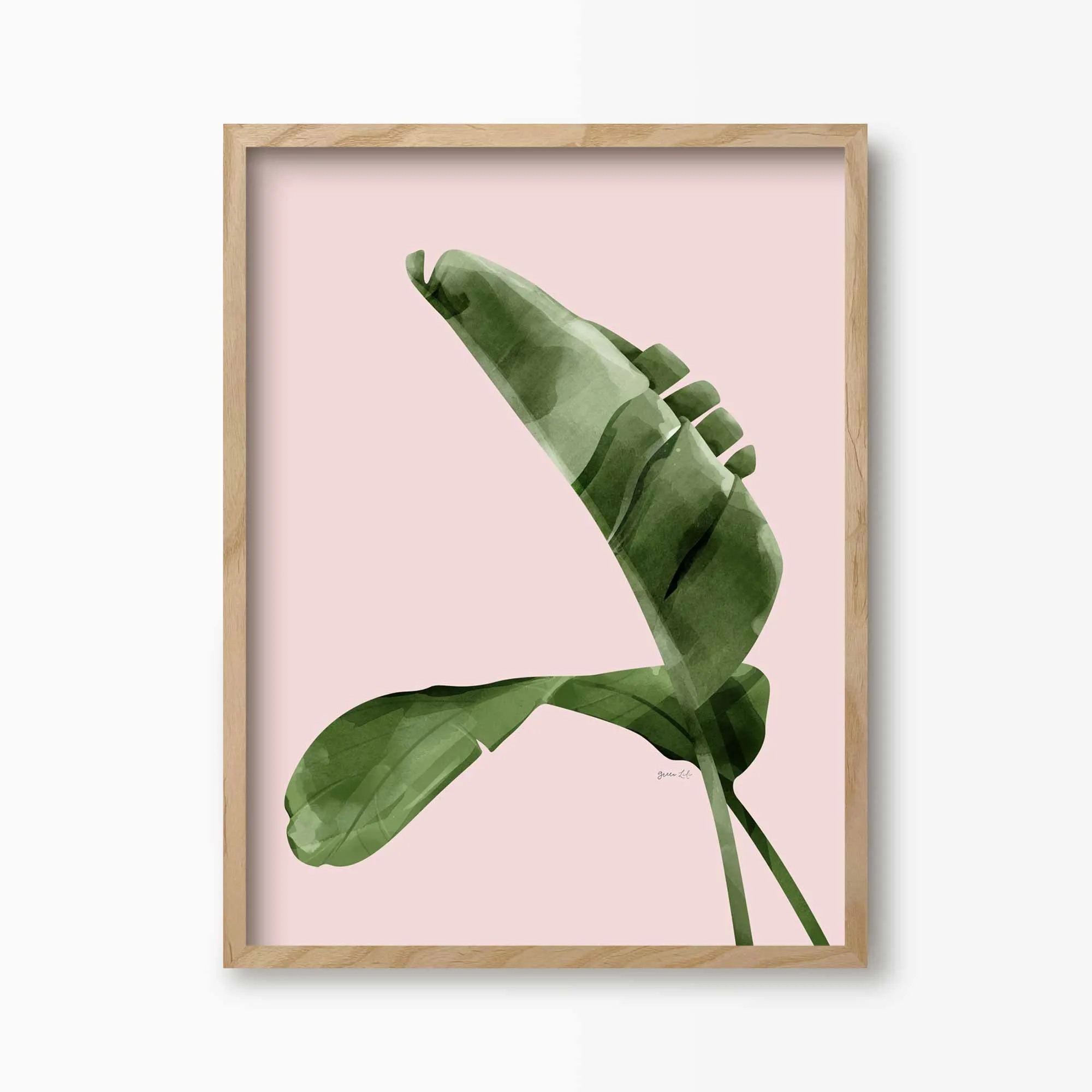 Pink Banana Leaves Print