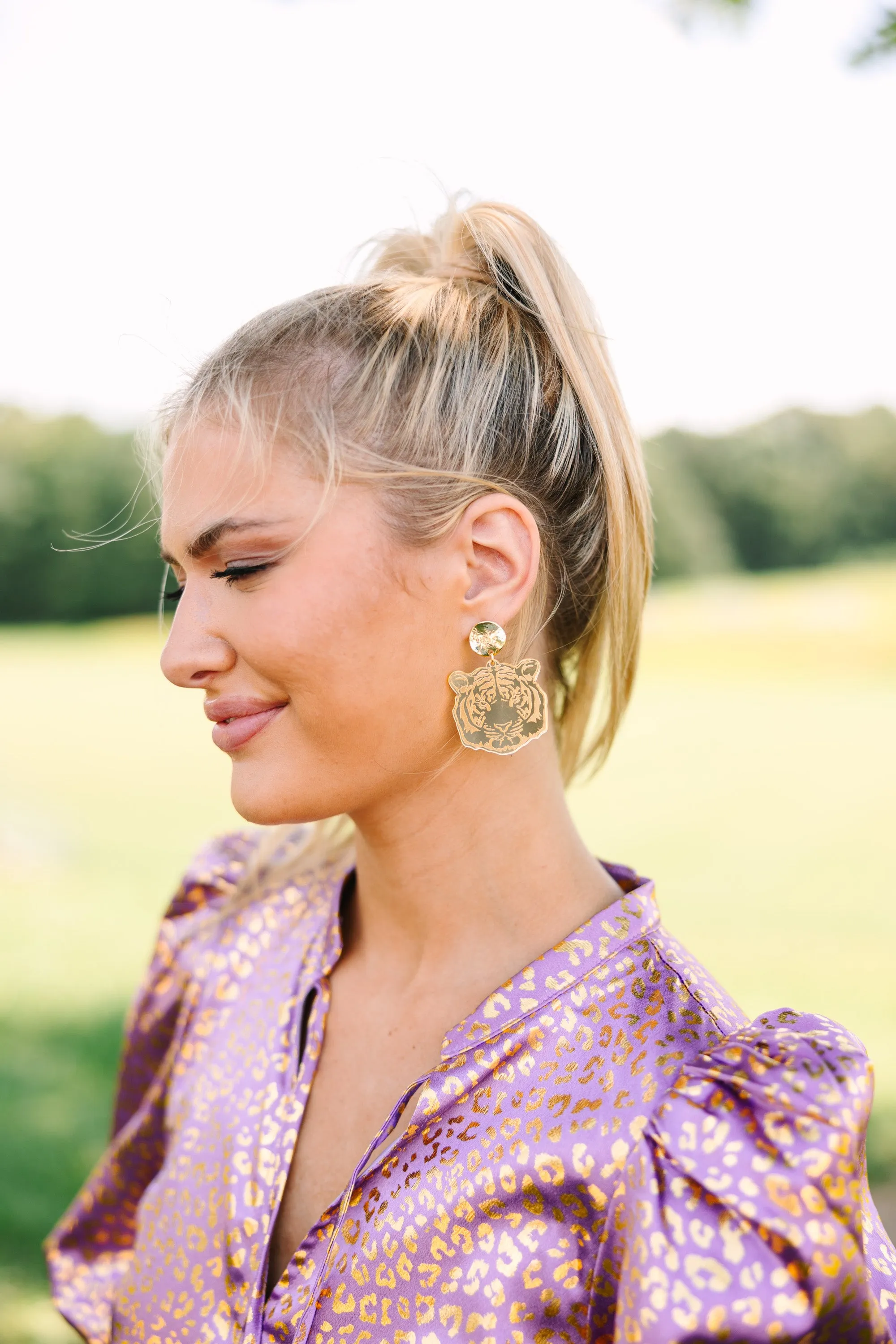 Taylor Shaye Designs: Go Tigers Gold Earrings