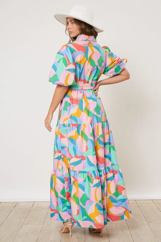 Tiered Belted Maxi