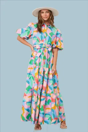 Tiered Belted Maxi