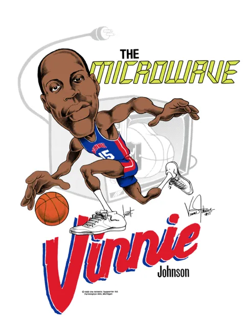 Vinnie "The Microwave" Johnson Caricature T-Shirt