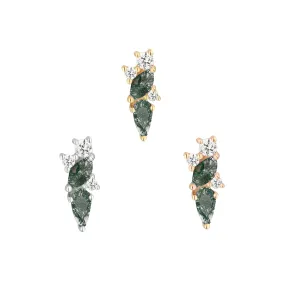 Visionary - Moss Agate   White Topaz - Threadless End