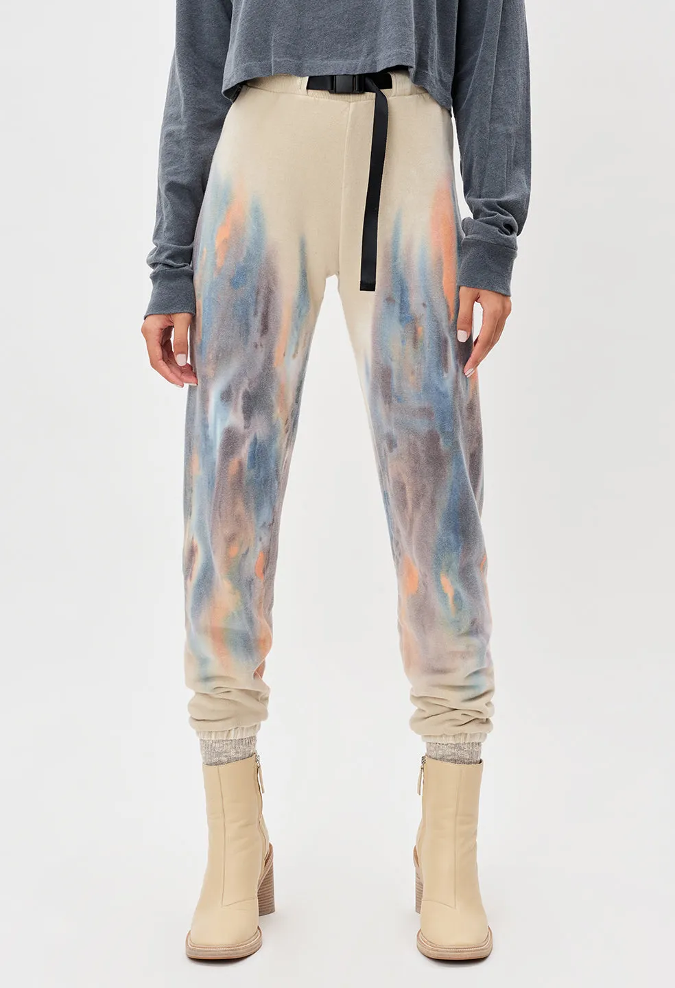 Volcano Dye Belted Sweatpants / Multi