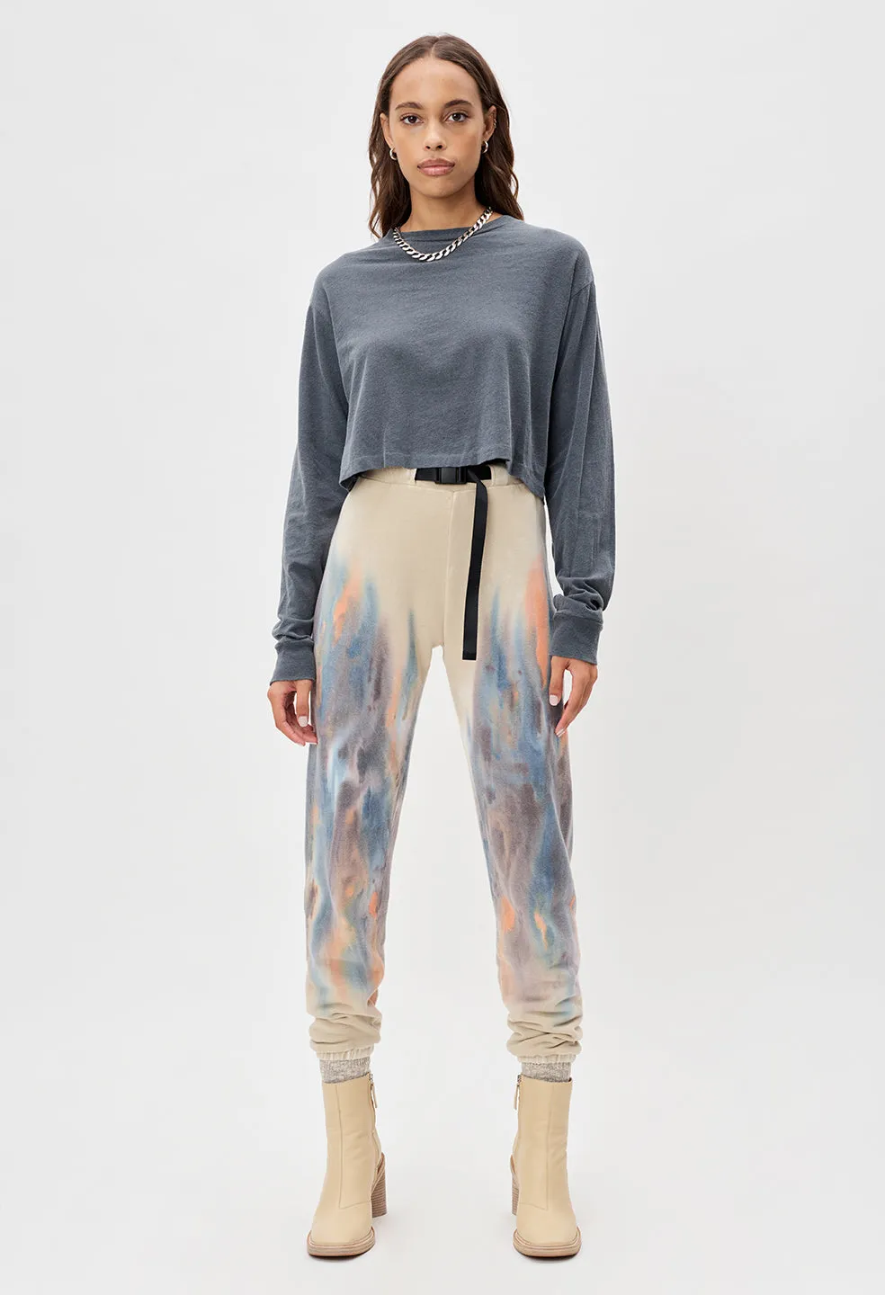 Volcano Dye Belted Sweatpants / Multi